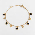 "Clover & Circle" Bracelet - 14k Yellow Gold