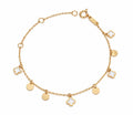 "White Enamel Clover" Bracelet - 14k Gold