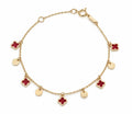 "Clover & Circle" Bracelet - 14k Gold