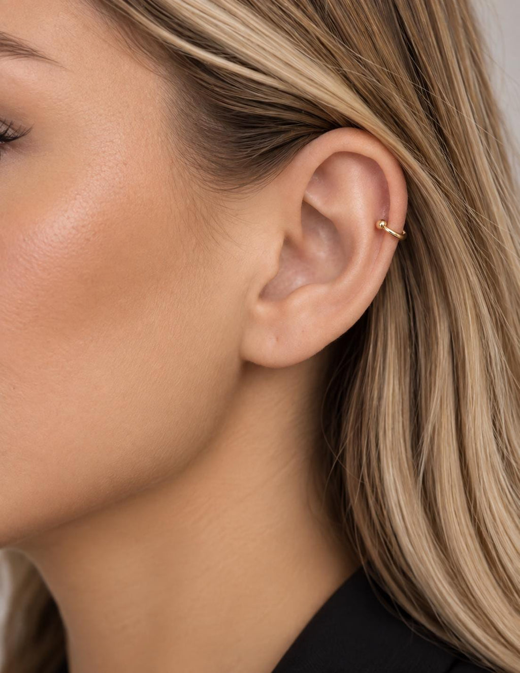 "Slim Hoop" Ear Cuff - 14k Solid Gold