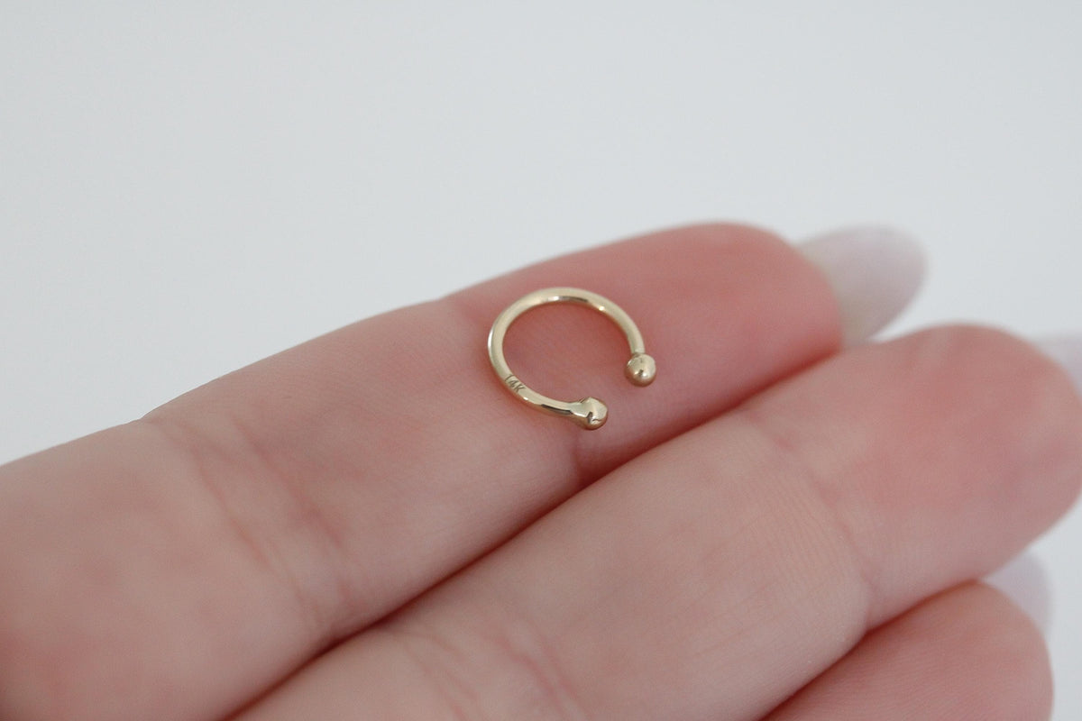 "Slim Hoop" Ear Cuff - 14k Solid Gold