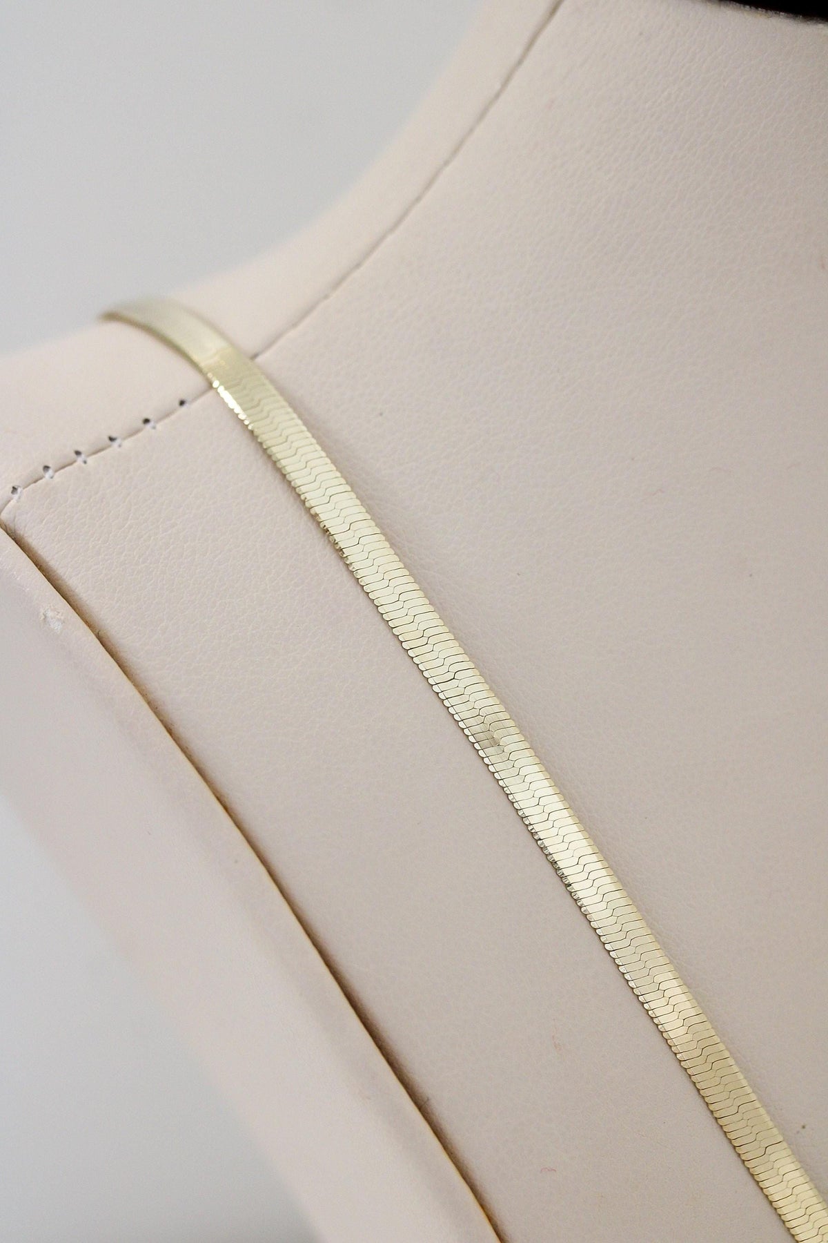 "Herringbone" Chain Necklace - 10k Yellow Gold
