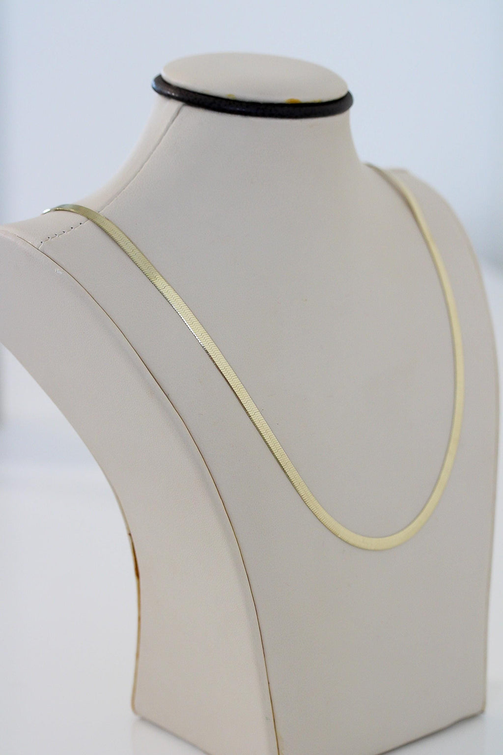 "Herringbone" Chain Necklace - 10k Yellow Gold