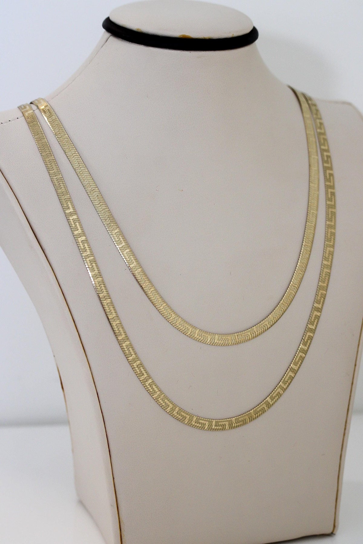 "Greek Herringbone" Chain Necklace - 10k Gold