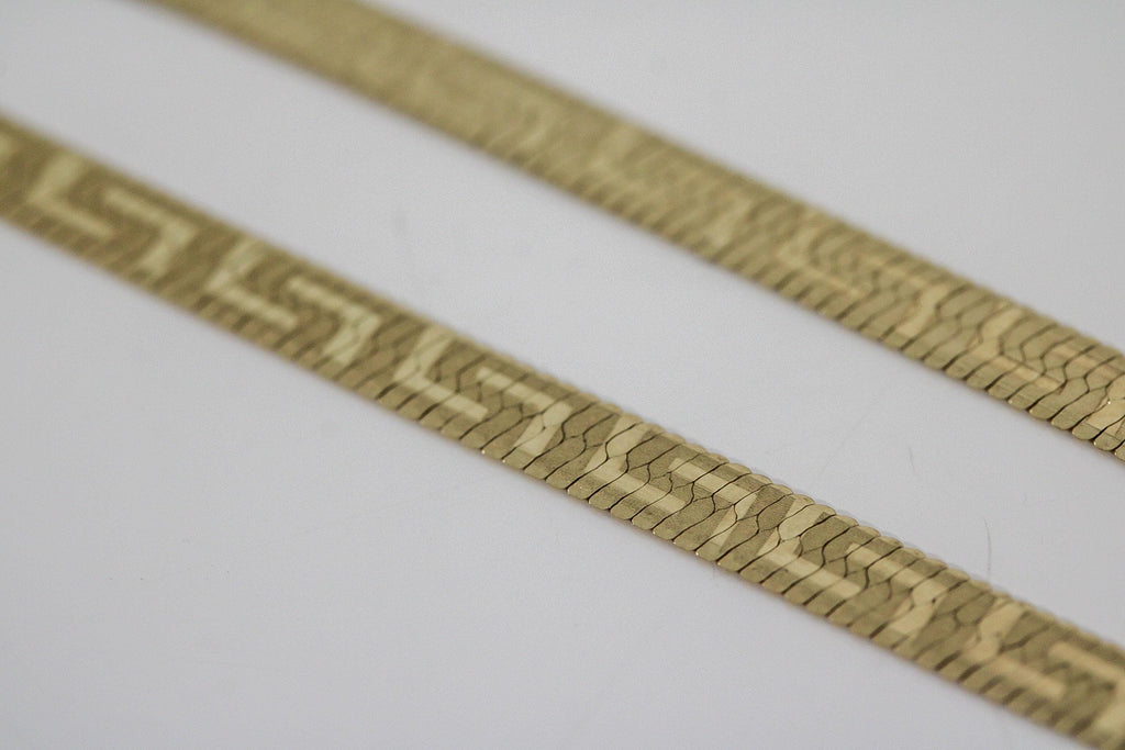 "Greek Herringbone" Chain Necklace - 10k Gold