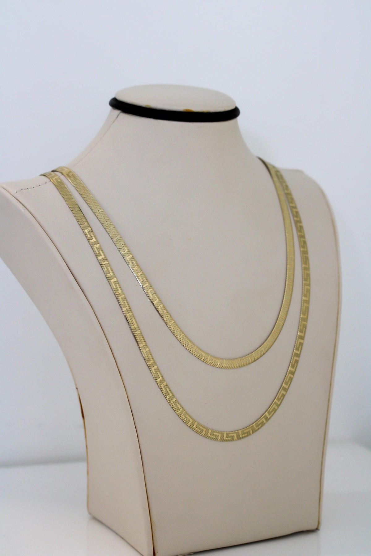 "Greek Herringbone" Chain Necklace - 10k Gold