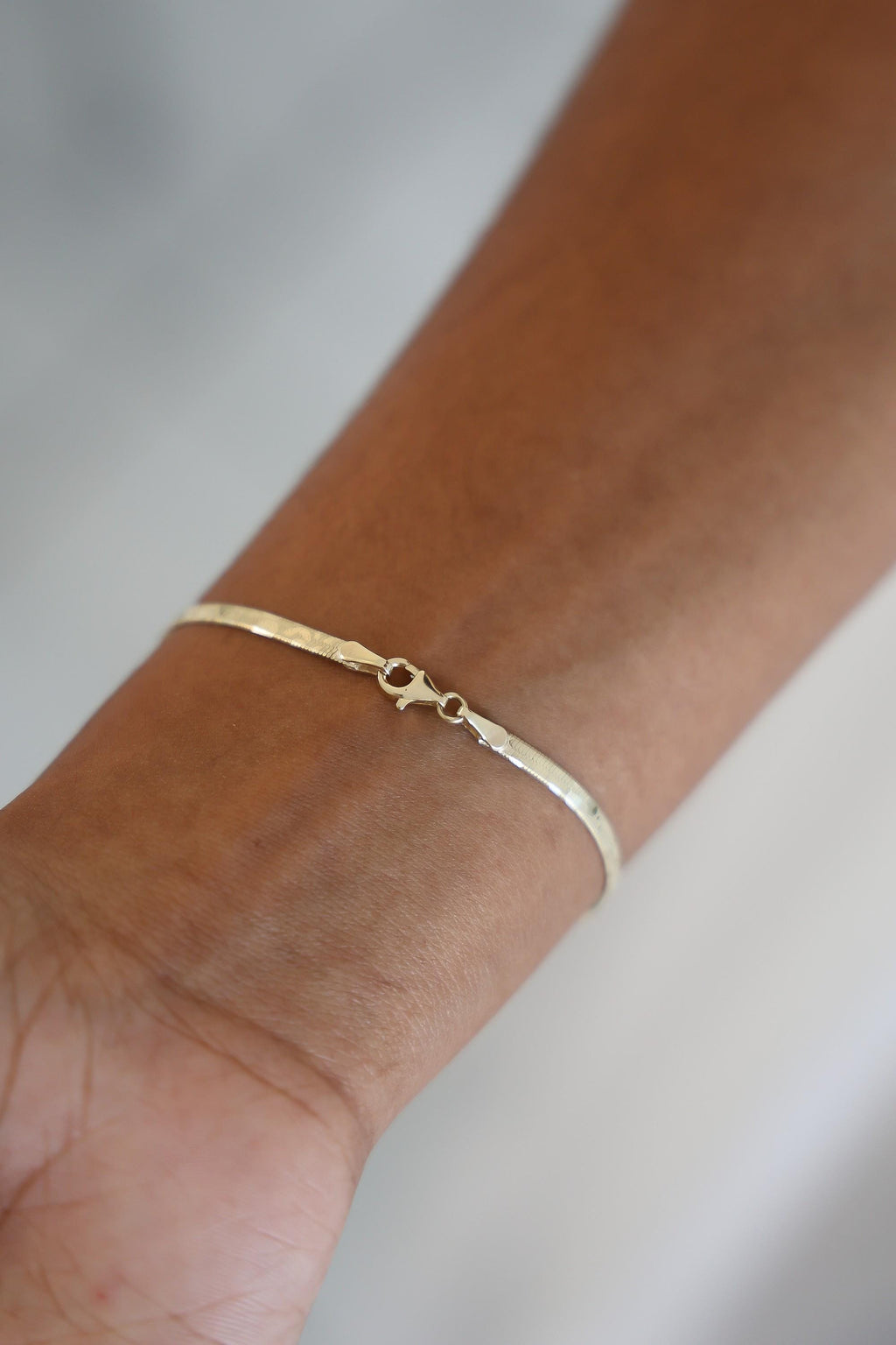 "Cheetah Herringbone" Bracelet - 10k Gold
