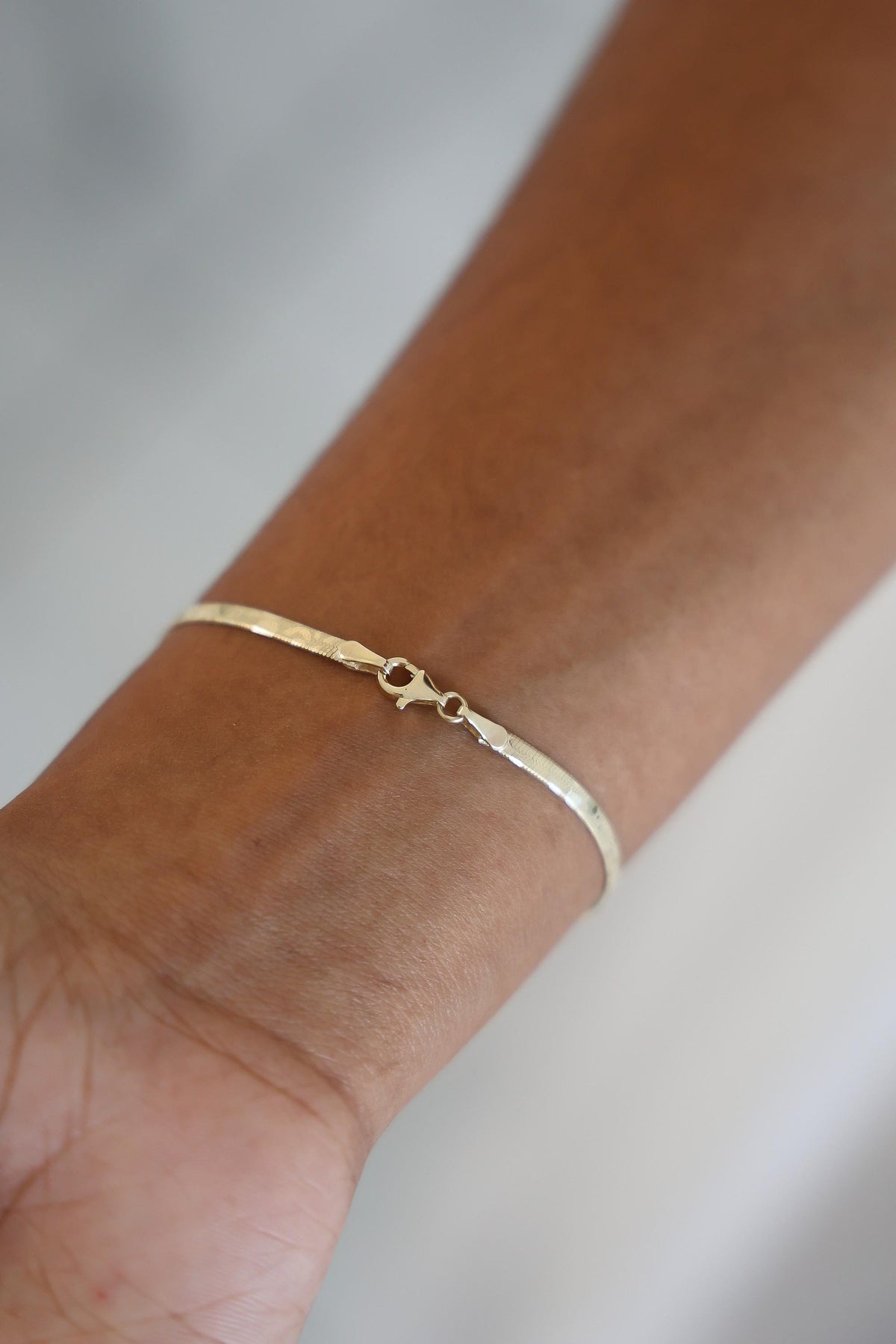 "Cheetah Herringbone" Bracelet - 10k Gold