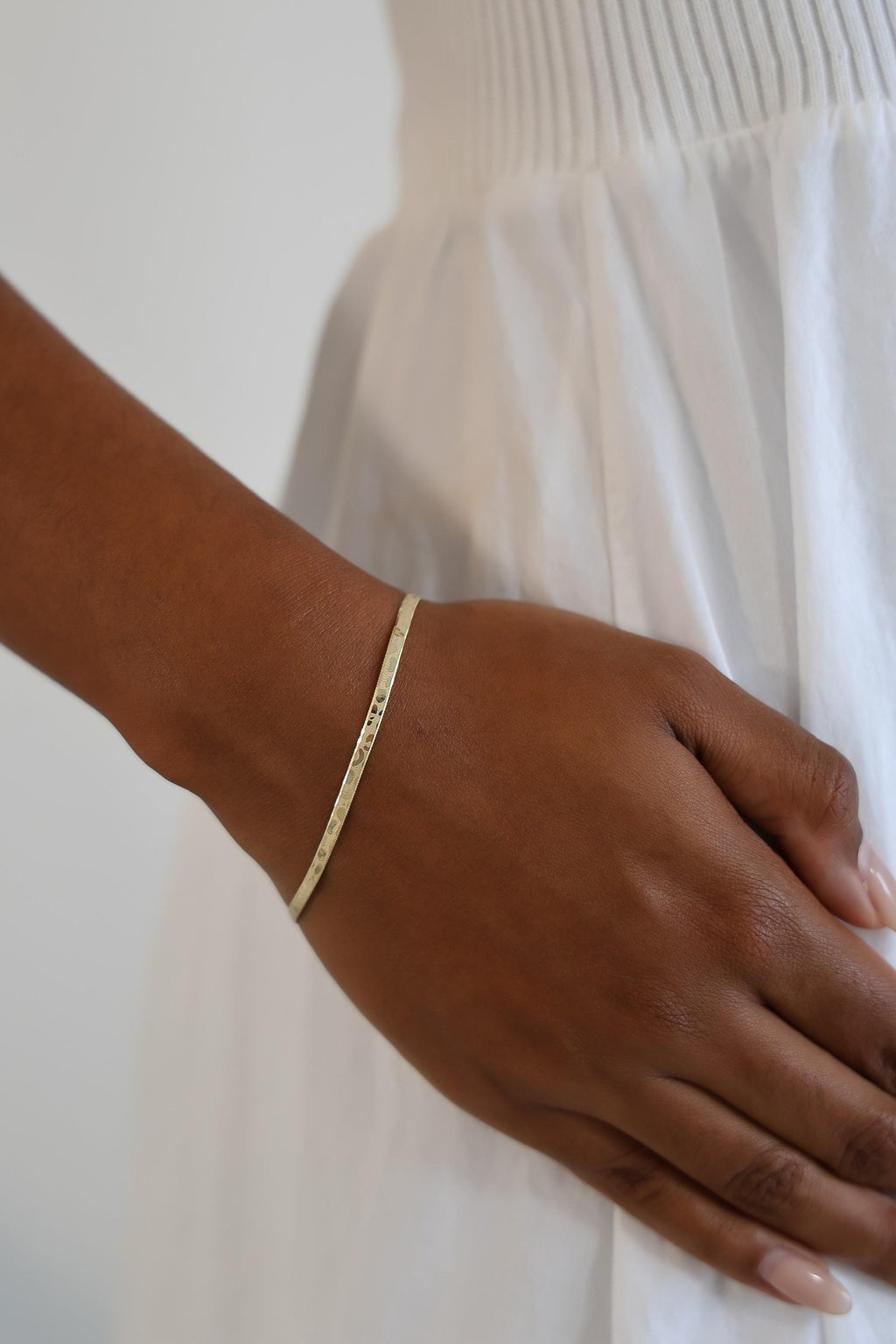 "Cheetah Herringbone" Bracelet - 10k Gold
