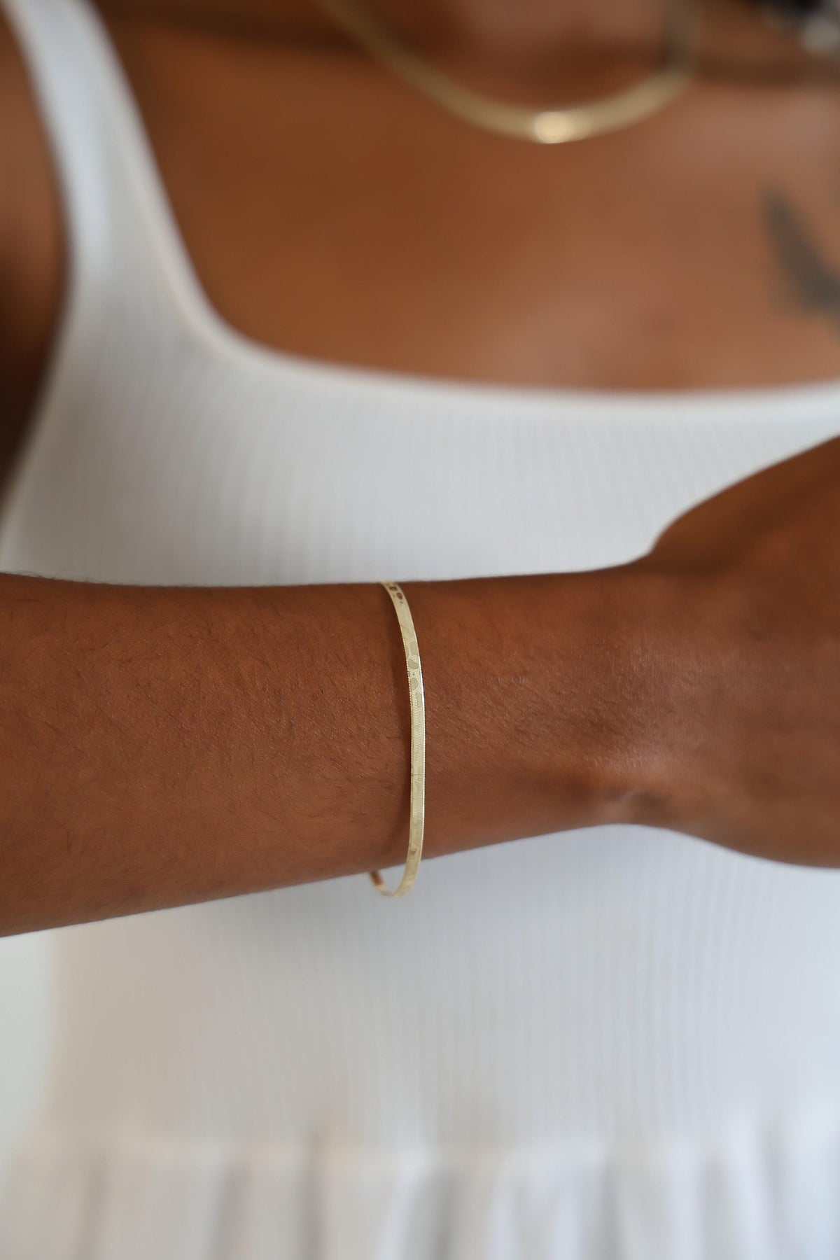 "Cheetah Herringbone" Bracelet - 10k Gold