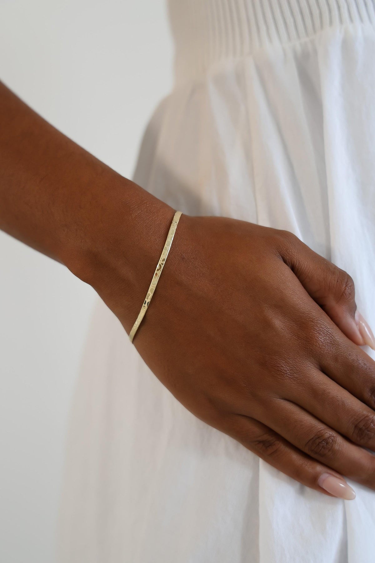 "Cheetah Herringbone" Bracelet - 10k Gold
