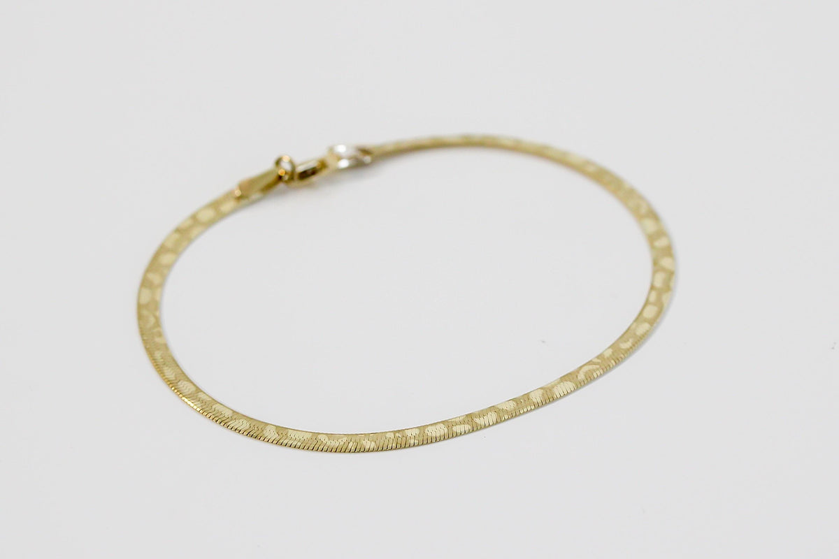 "Cheetah Herringbone" Bracelet - 10k Gold