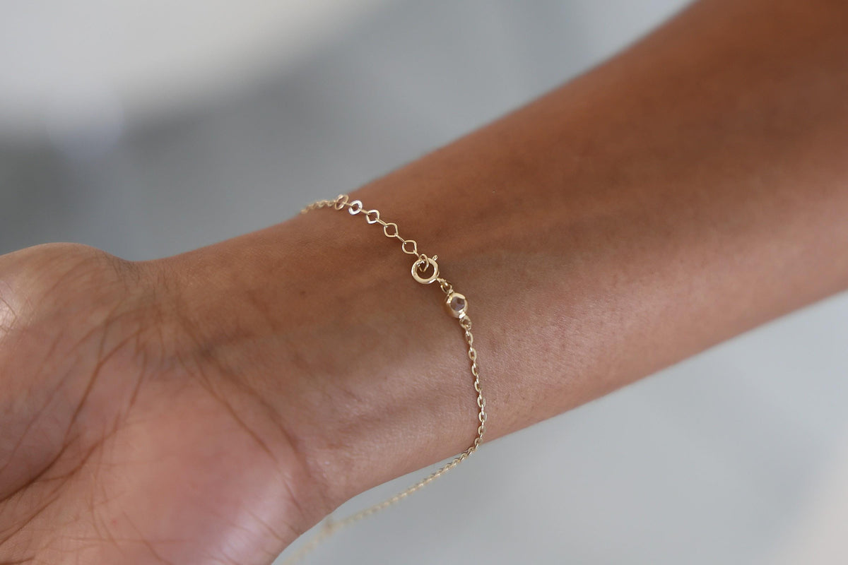 "Three Bead" Hand Chain - 14k Yellow Gold