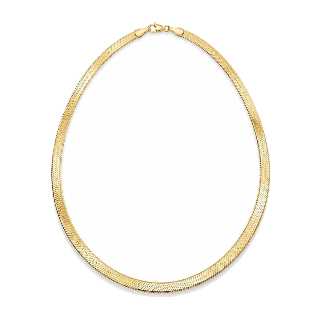 "Herringbone" Chain Necklace - 10k Yellow Gold