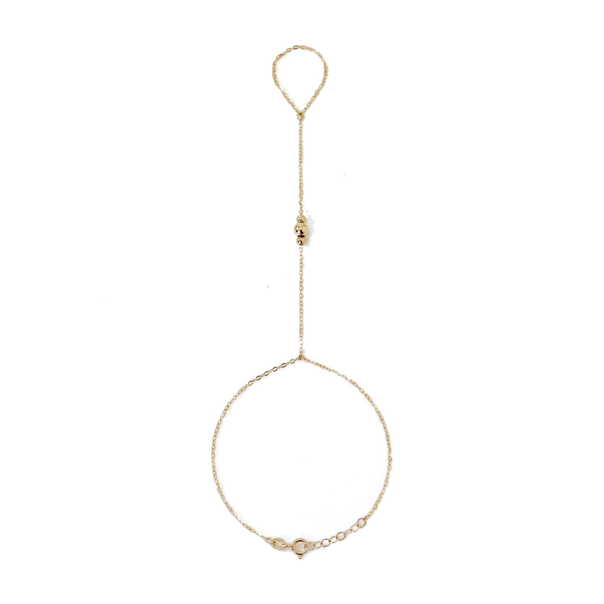 "Three Bead" Hand Chain - 14k Yellow Gold