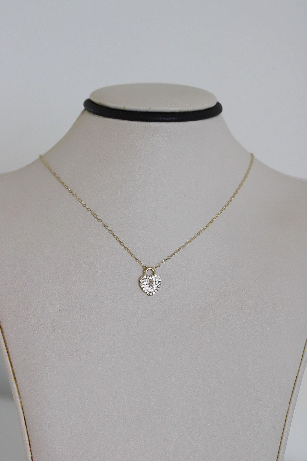 "CZ Heart Padlock" Baby Jewelry Set - 14k Gold