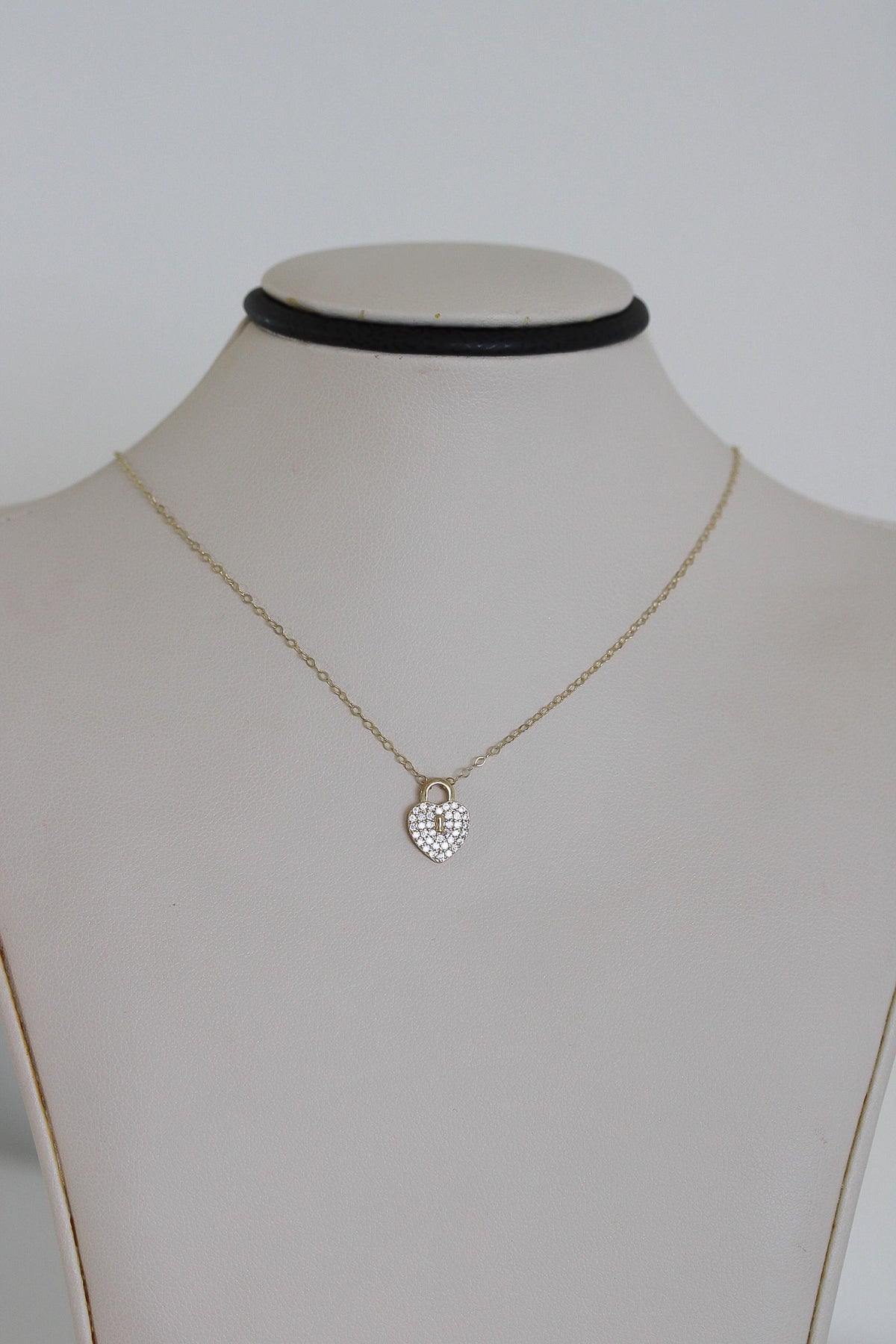 "CZ Heart Padlock" Baby Jewelry Set - 14k Gold