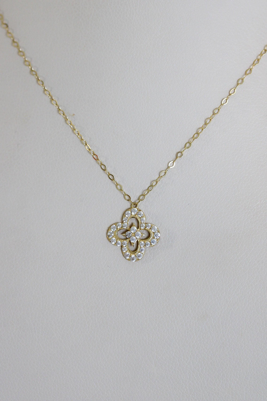 "Clover CZ" Jewelry Set - 14k Yellow Gold
