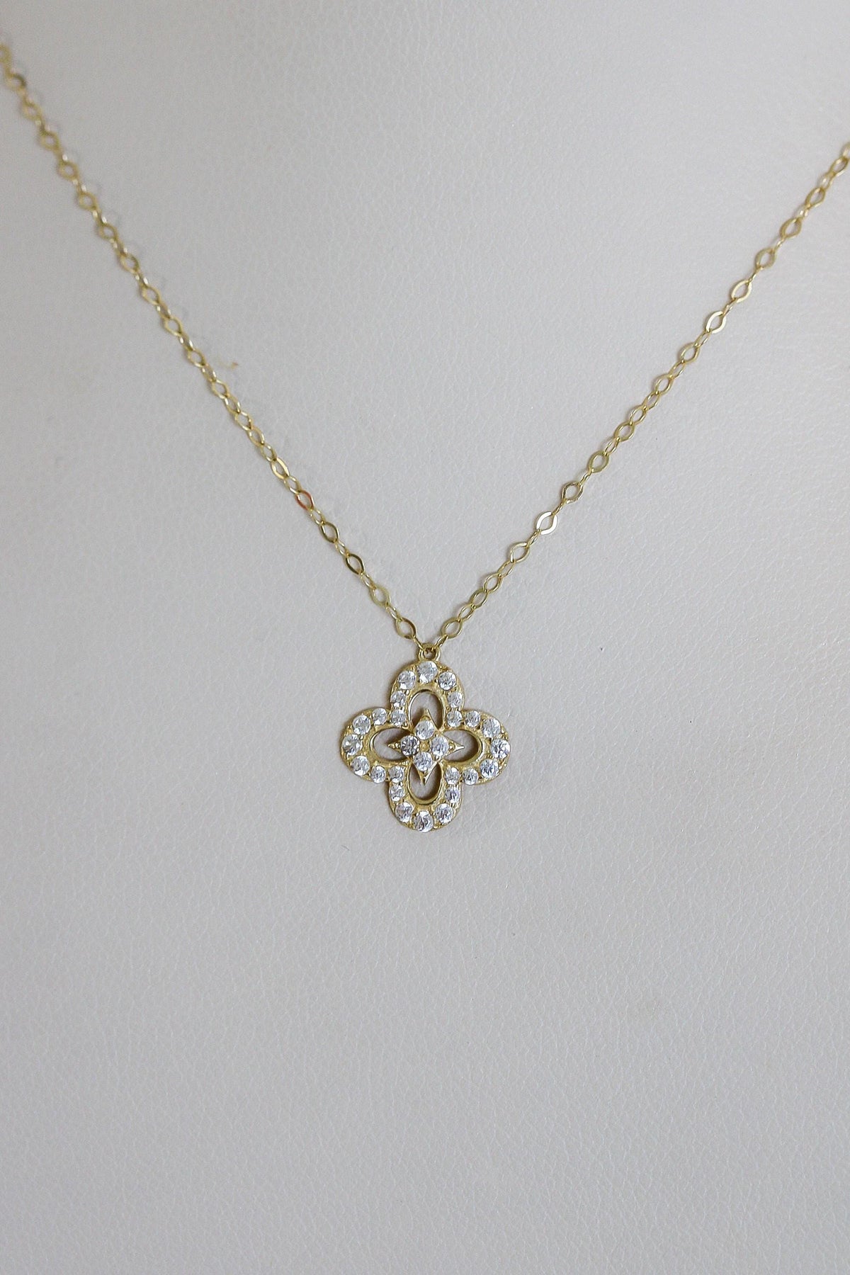 "Clover CZ" Jewelry Set - 14k Yellow Gold