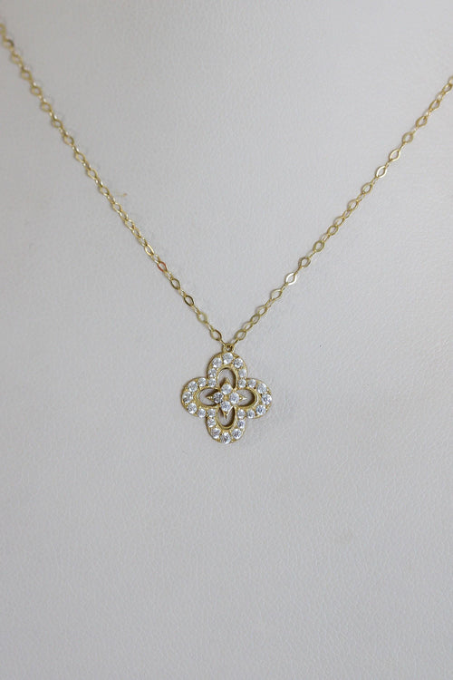"Clover CZ" Jewelry Set - 14k Yellow Gold