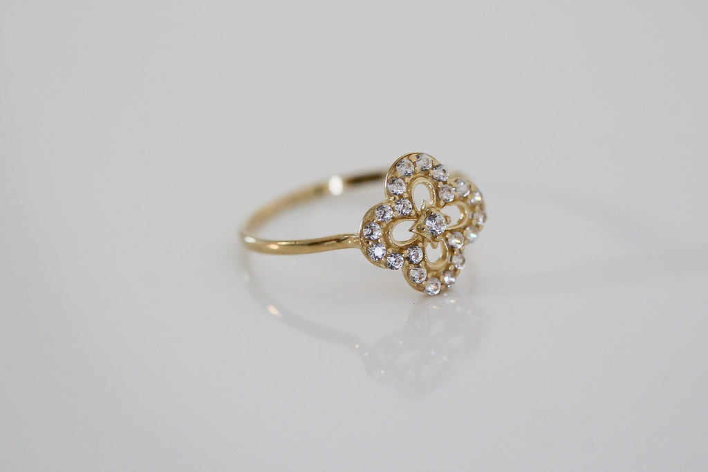 "Clover CZ" Jewelry Set - 14k Yellow Gold