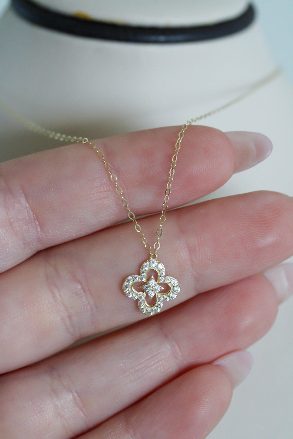 "Clover CZ" Jewelry Set - 14k Yellow Gold