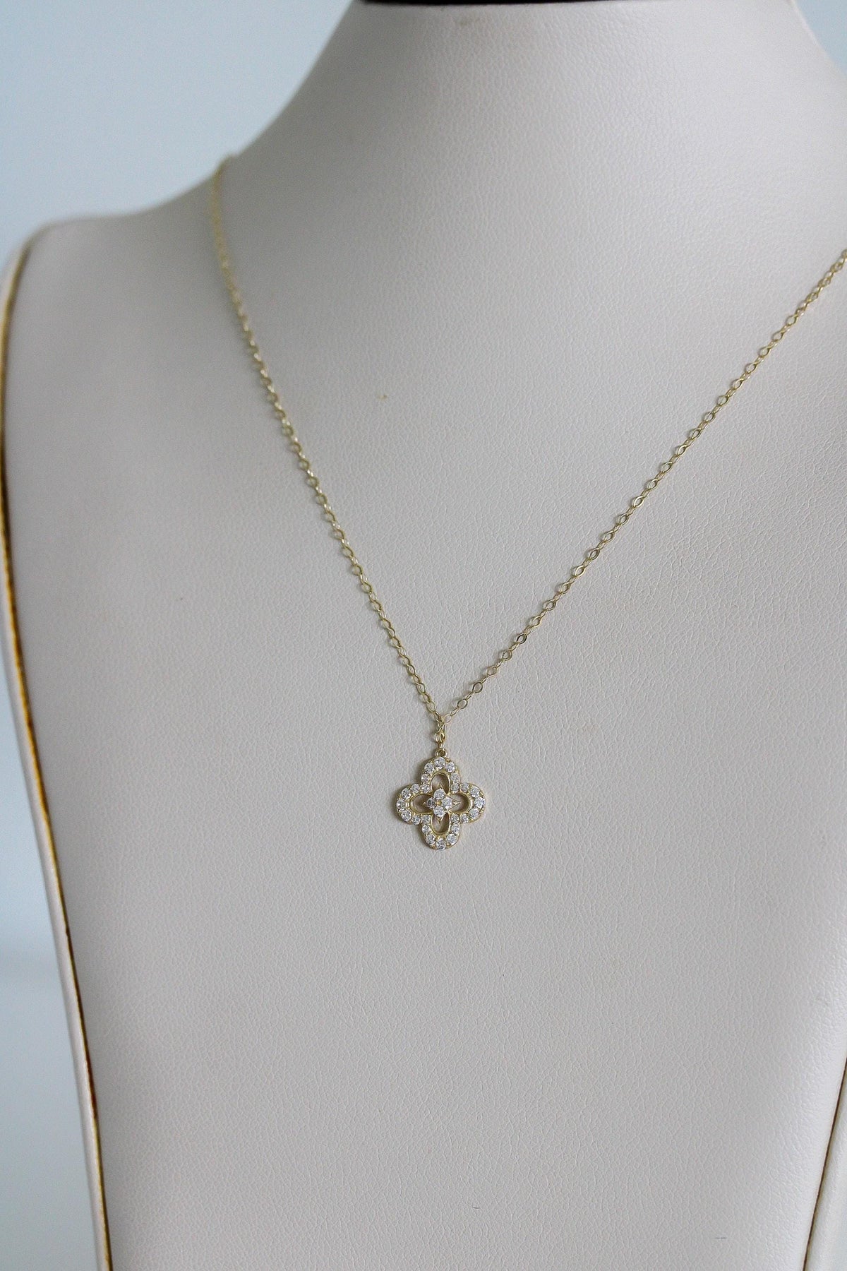 "Clover CZ" Jewelry Set - 14k Yellow Gold