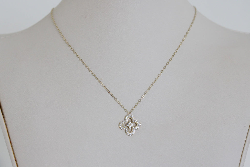 "Clover CZ" Jewelry Set - 14k Yellow Gold