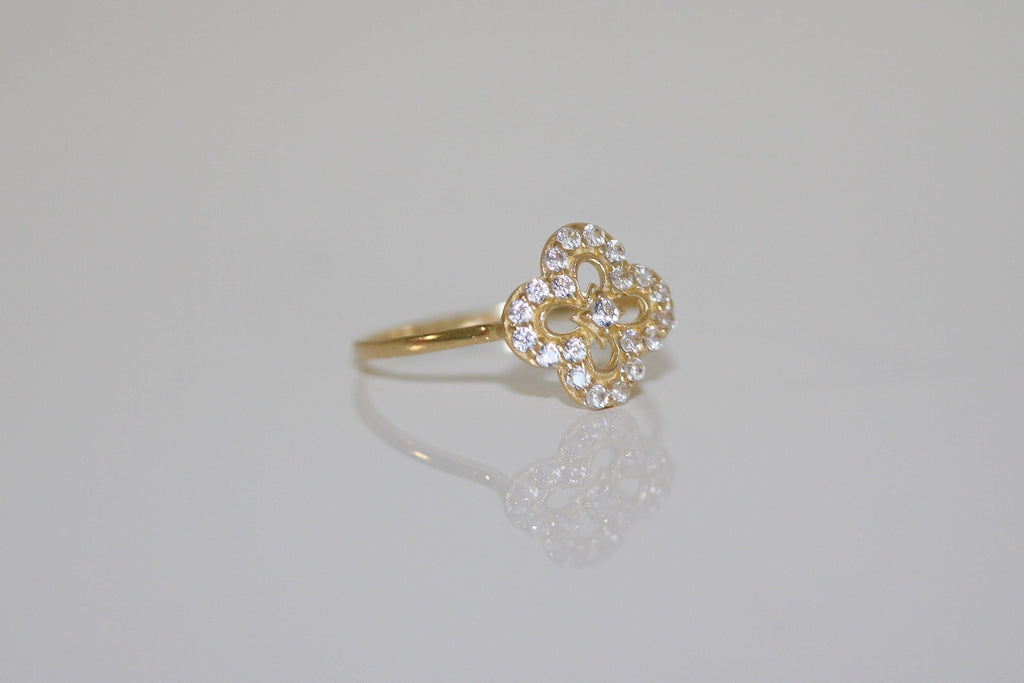 "Clover CZ" Jewelry Set - 14k Yellow Gold