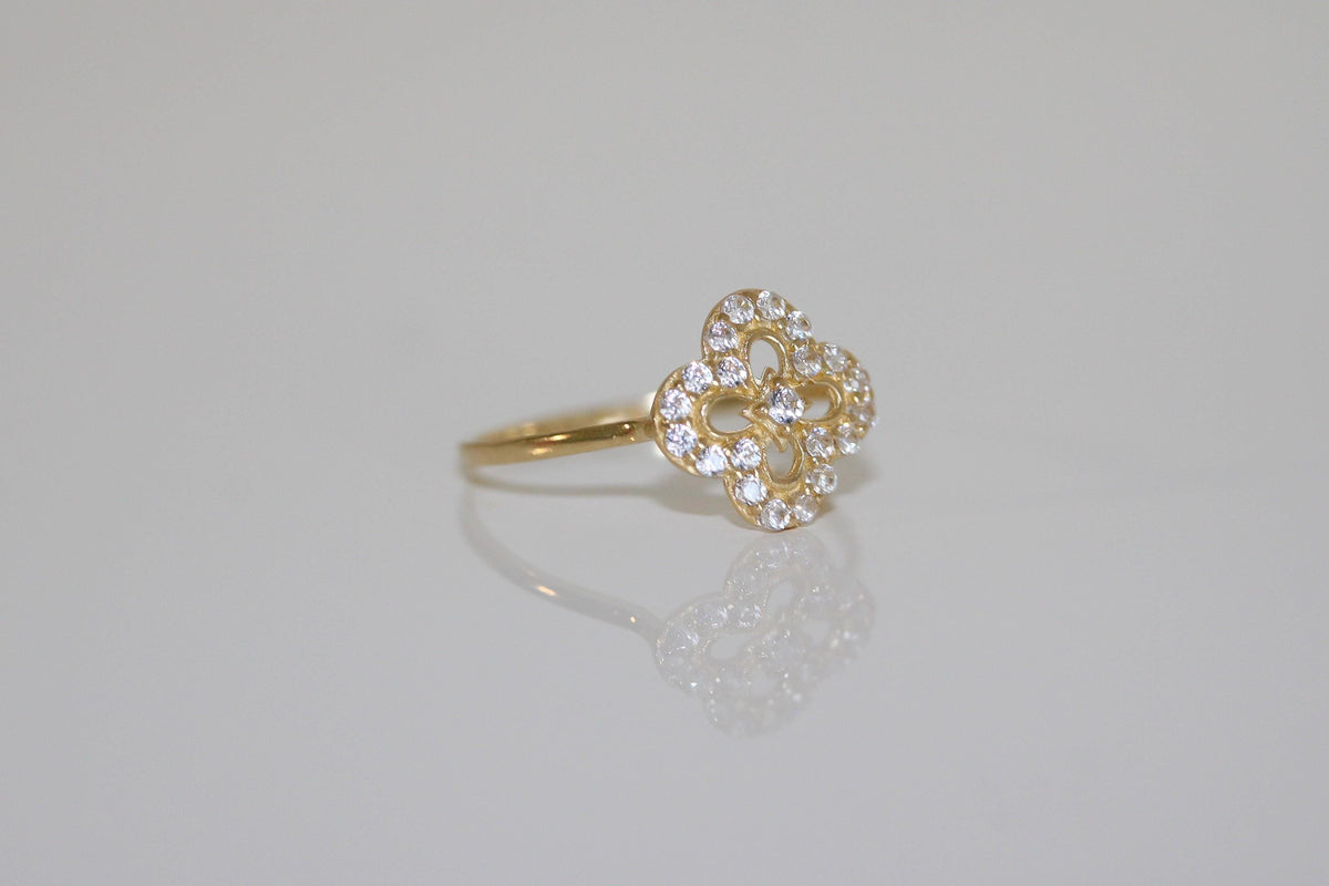 "Clover CZ" Jewelry Set - 14k Yellow Gold