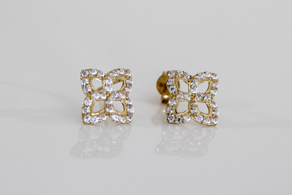 "Star Flower CZ" Baby Jewelry Set - 14k Gold