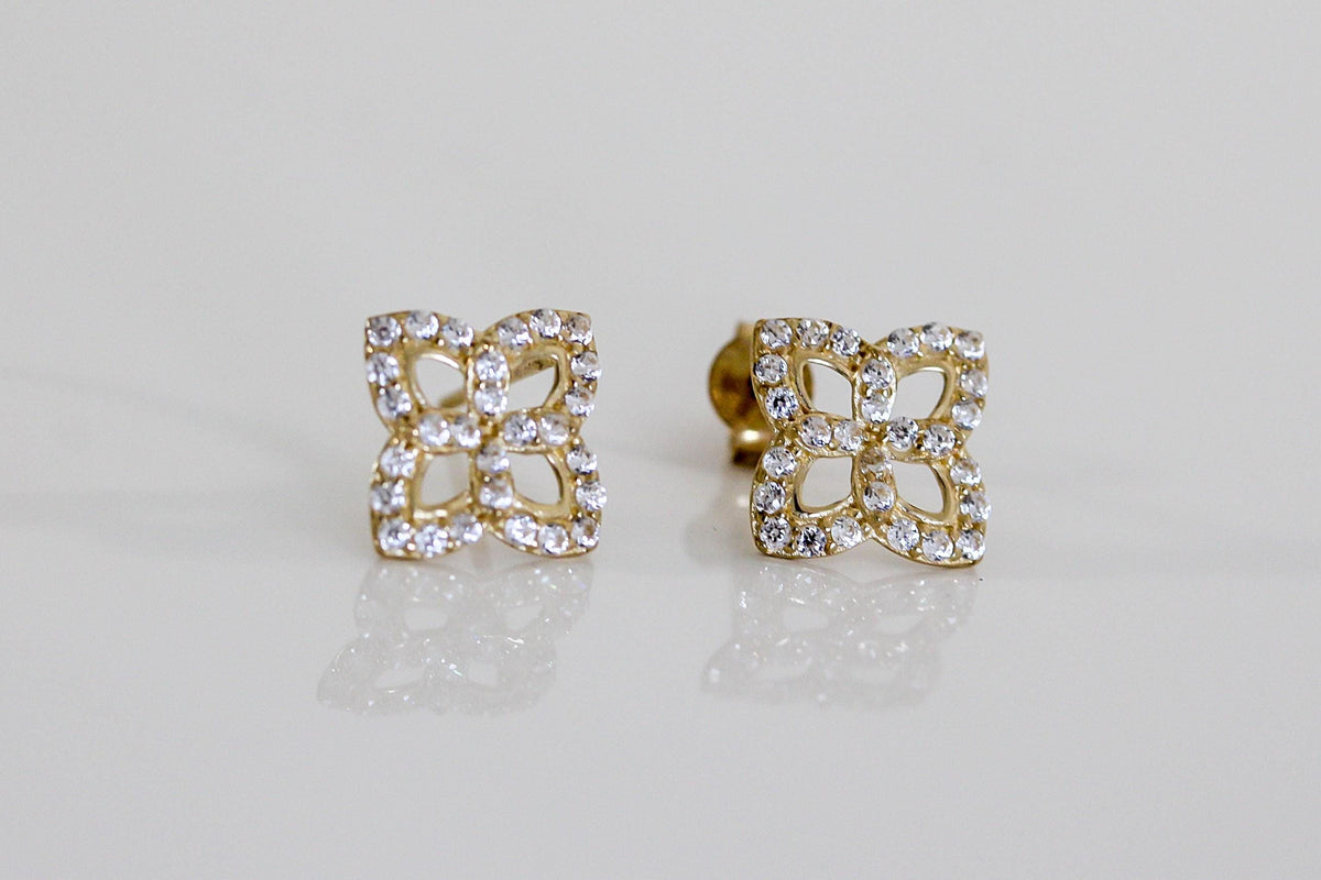 "Star Flower CZ" Baby Jewelry Set - 14k Gold