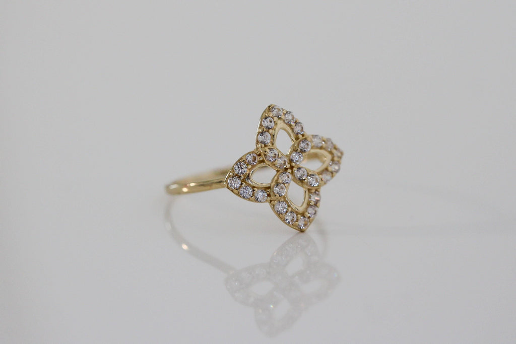"Star Flower CZ" Baby Jewelry Set - 14k Gold
