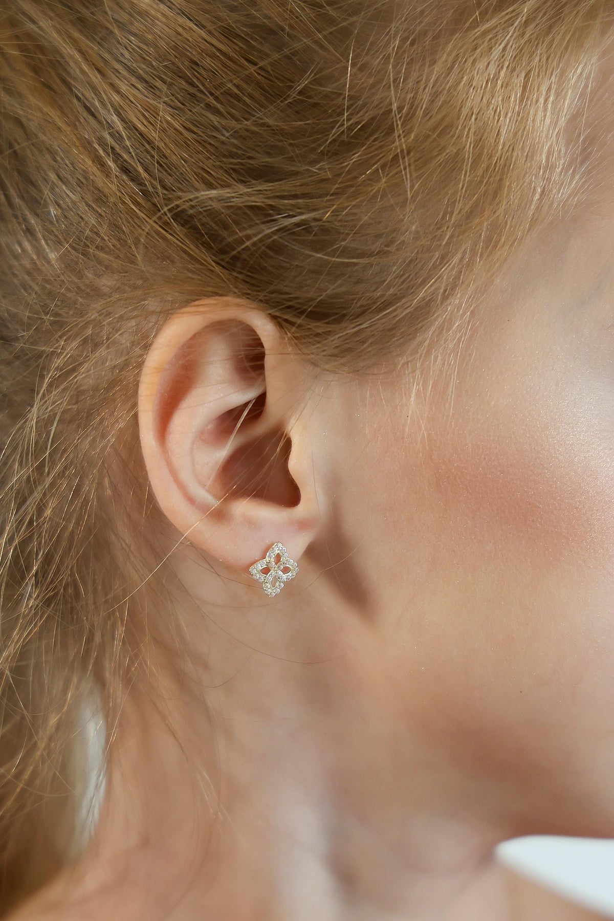 "Star Flower CZ" Baby Jewelry Set - 14k Gold