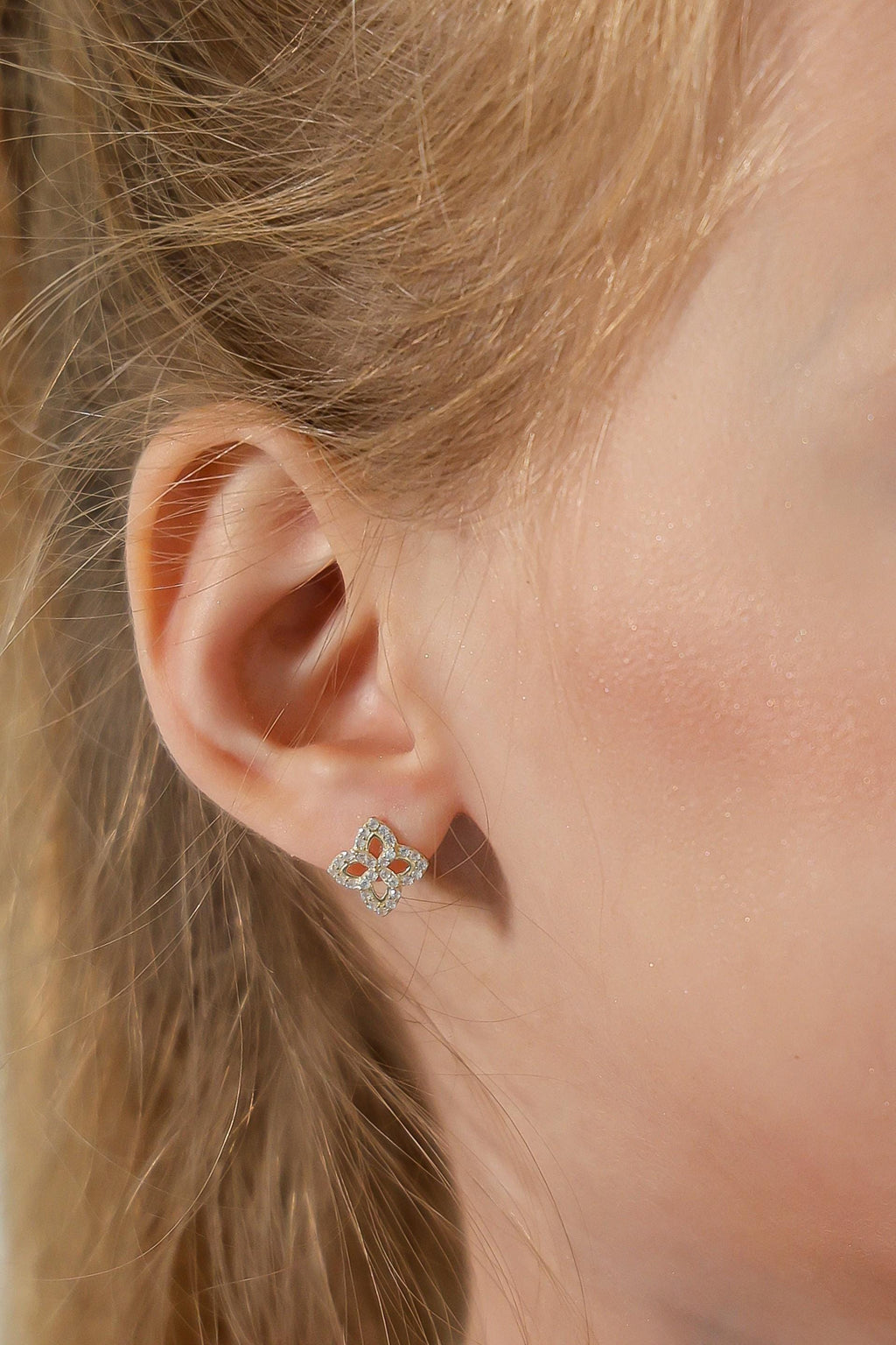 "Star Flower CZ" Baby Jewelry Set - 14k Gold