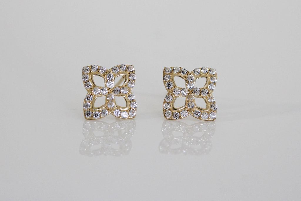 "Star Flower CZ" Baby Jewelry Set - 14k Gold