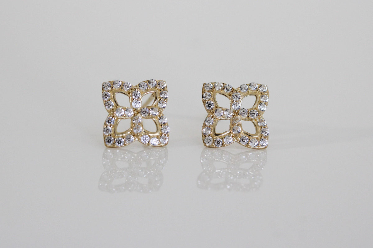 "Star Flower CZ" Baby Jewelry Set - 14k Gold