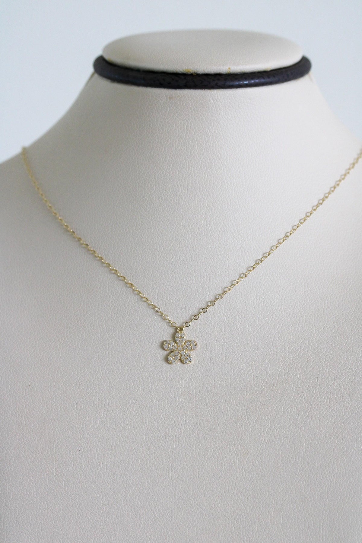 "CZ Pave Flower" Baby Jewelry Set - 14k Gold