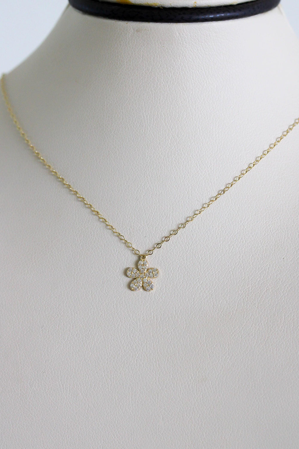 "CZ Pave Flower" Baby Jewelry Set - 14k Gold