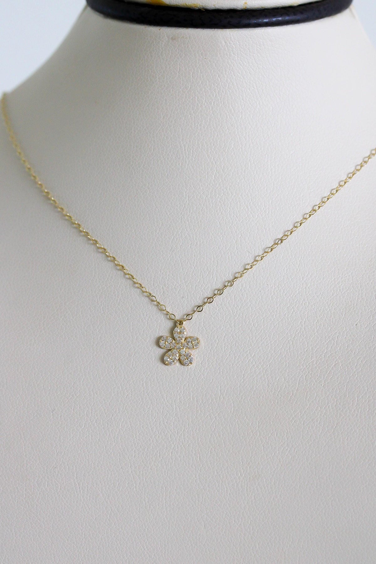 "CZ Pave Flower" Baby Jewelry Set - 14k Gold