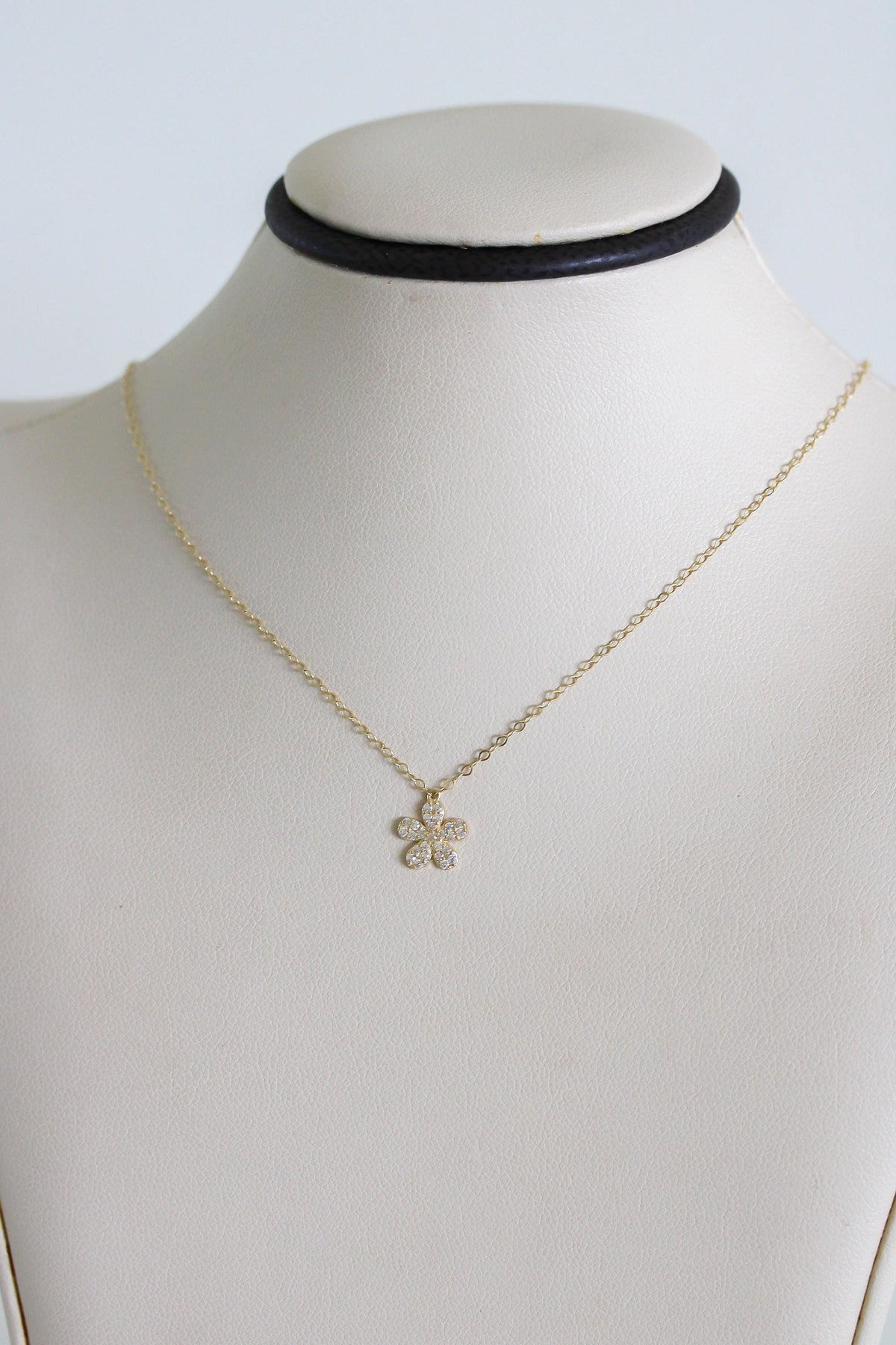 "CZ Pave Flower" Baby Jewelry Set - 14k Gold