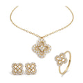 "Clover CZ" Jewelry Set - 14k Yellow Gold