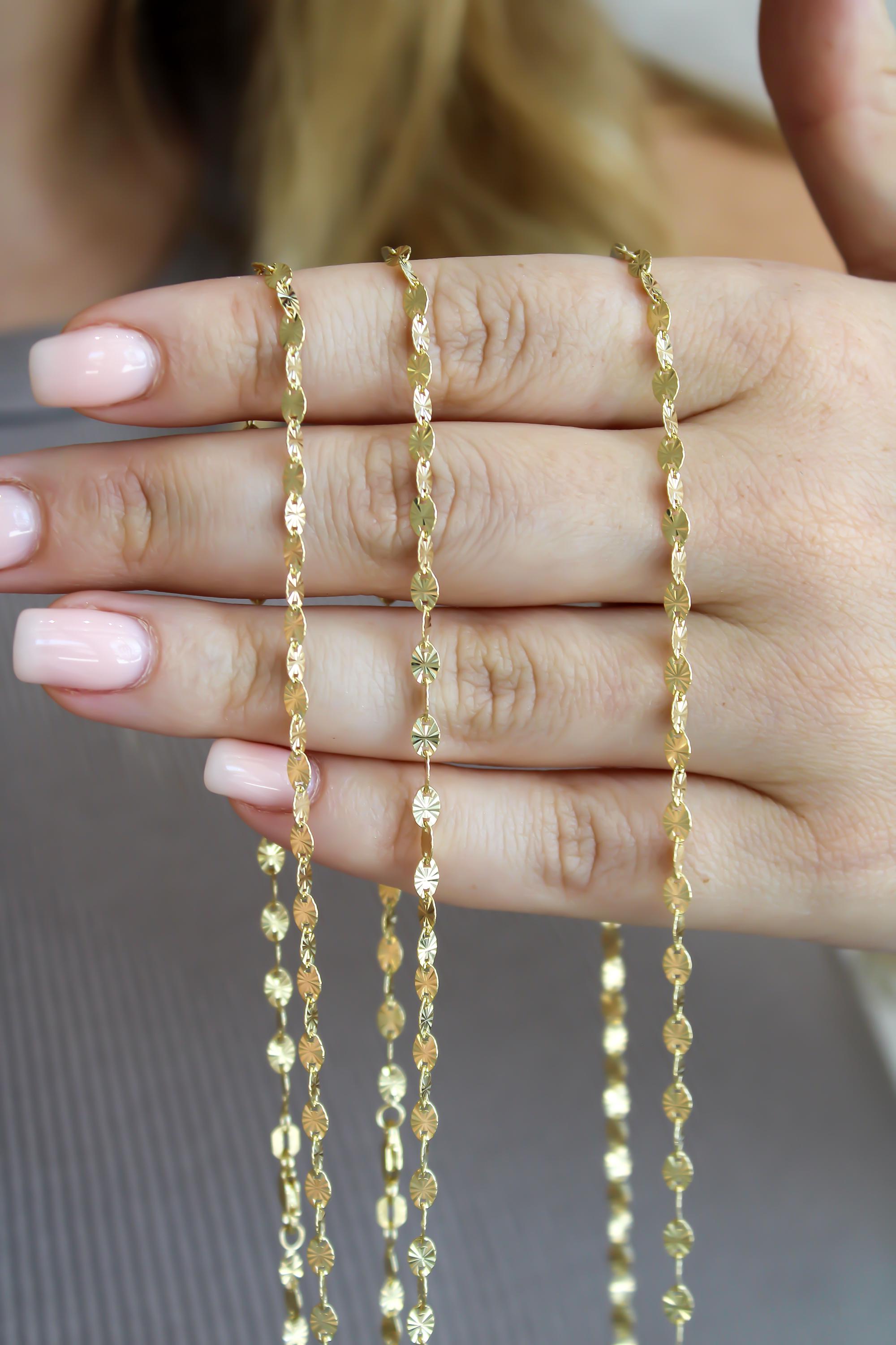 “Sun Oval” Chain - 14k Gold