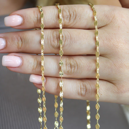 “Sun Oval” Chain - 14k Gold