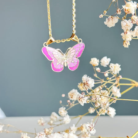 “Rosy Wings” Pendant - 14k Gold
