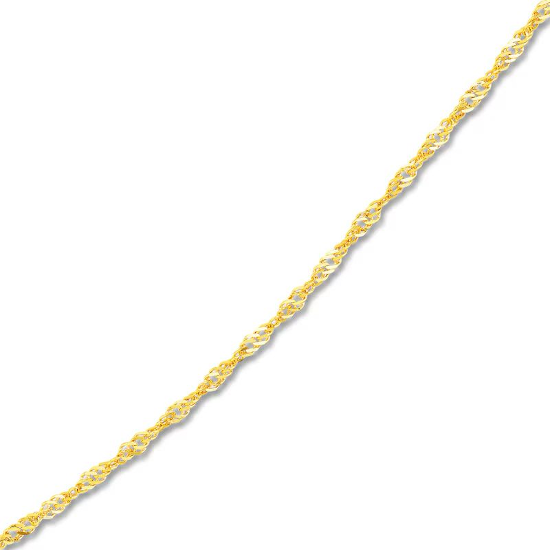 “Singapore Twist” Chain – 14k Solid Gold