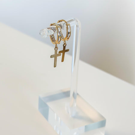“Divine Cross” Earrings - 14k Gold