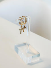 “Divine Cross” Earrings - 14k Gold
