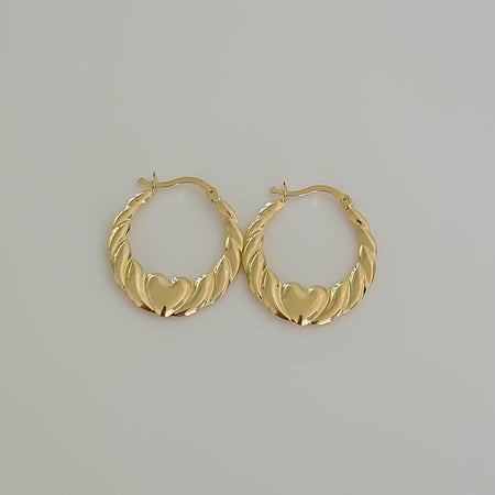 “Sweetheart Hoops” Earrings - 14k Gold
