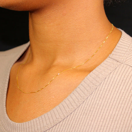 “Adjustable Dainty Box” Chain - 14k Gold